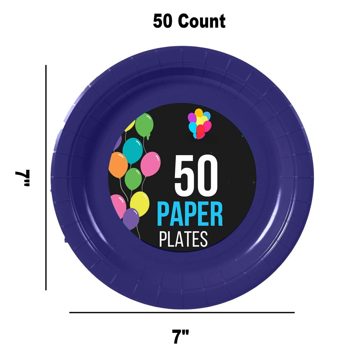 50 Count Navy Blue Paper Plates Durable Disposable Elegant Party Plates For Events 7 Inch