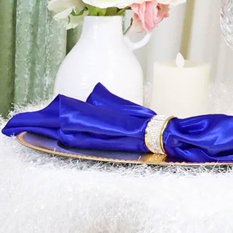 10 Pieces Royal Blue Ruffled Spandex Chair Bands for Vibrant Event Decor 8x13 inches