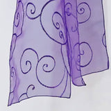 10 Pieces Regency Purple Embroidered Organza Chair Sashes 8"x108" Sophisticated Event Accents