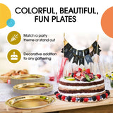 50 Count Reflective Gold Paper Plates Elegant Disposable Tableware for Parties 7"