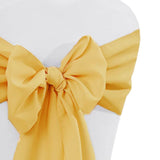 10 Pieces Gold Polyester Chair Sashes 8"x108", Wrinkle Resistant Event Decor