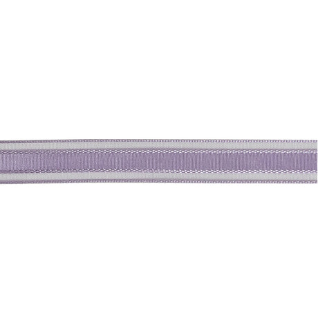Lilac Woven Ribbon with Sheer Organza Borders - 0.5"