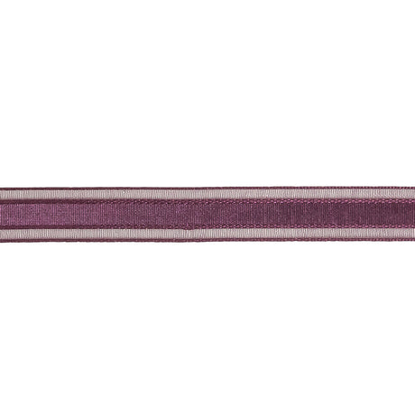 Sunset Purple Woven Ribbon with Sheer Organza Borders - 0.5"
