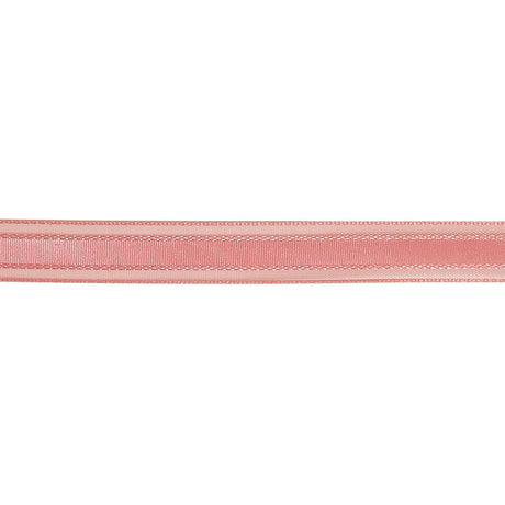 Bubblegum Woven Ribbon with Sheer Organza Borders - 0.5"