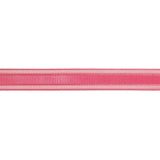 Pink Carnation Woven Ribbon with Sheer Organza Borders - 0.5"