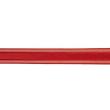 Red Woven Ribbon with Sheer Organza Borders - 0.5"