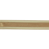 Beige Woven Ribbon with Sheer Organza Borders - 0.75"