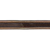 Fudge Woven Ribbon with Sheer Organza Borders - 0.75"
