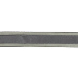 Folkstone Gray Woven Ribbon with Sheer Organza Borders - 0.75"