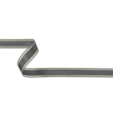 Folkstone Gray Woven Ribbon with Sheer Organza Borders - 0.75"