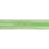 Patina Green Woven Ribbon with Sheer Organza Borders - 0.75"