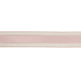 Pale Pink Woven Ribbon with Sheer Organza Borders - 0.75"