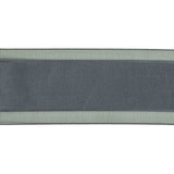 Folkstone Gray Woven Ribbon with Sheer Organza Borders - 1.5"
