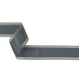 Folkstone Gray Woven Ribbon with Sheer Organza Borders - 1.5"