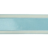 Baby Blue Woven Ribbon with Sheer Organza Borders - 1.5"