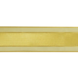 Yellow Woven Ribbon with Sheer Organza Borders - 1"