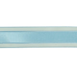 Baby Blue Woven Ribbon with Sheer Organza Borders - 1"