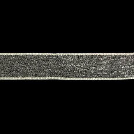 Cannoli Cream Shimmering Organza Ribbon with Woven Edges - 0.75"