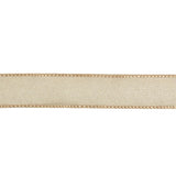 Beige Shimmering Organza Ribbon with Woven Edges - 0.75"