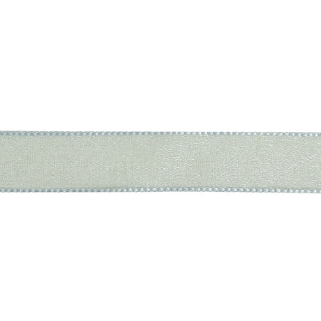 Pale Blue Shimmering Organza Ribbon with Woven Edges - 0.75"