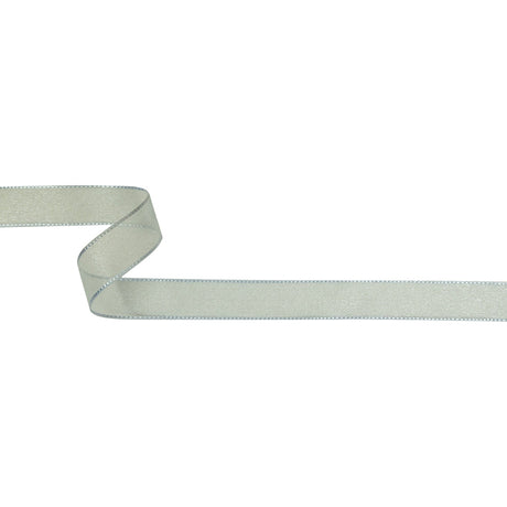 Pale Blue Shimmering Organza Ribbon with Woven Edges - 0.75"