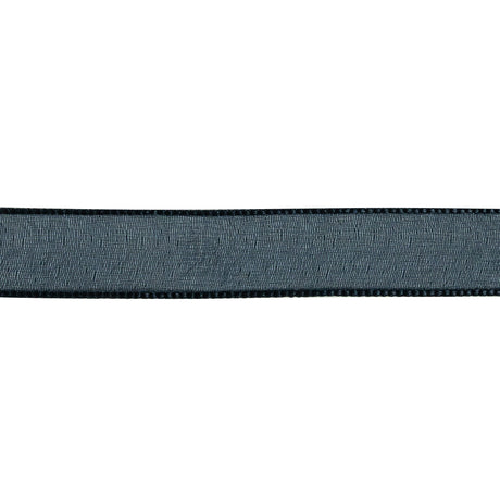 Navy Shimmering Organza Ribbon with Woven Edges - 0.75"