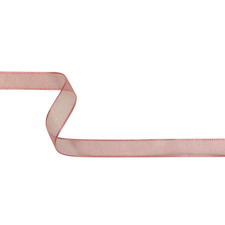 Bubblegum Shimmering Organza Ribbon with Woven Edges - 0.75"