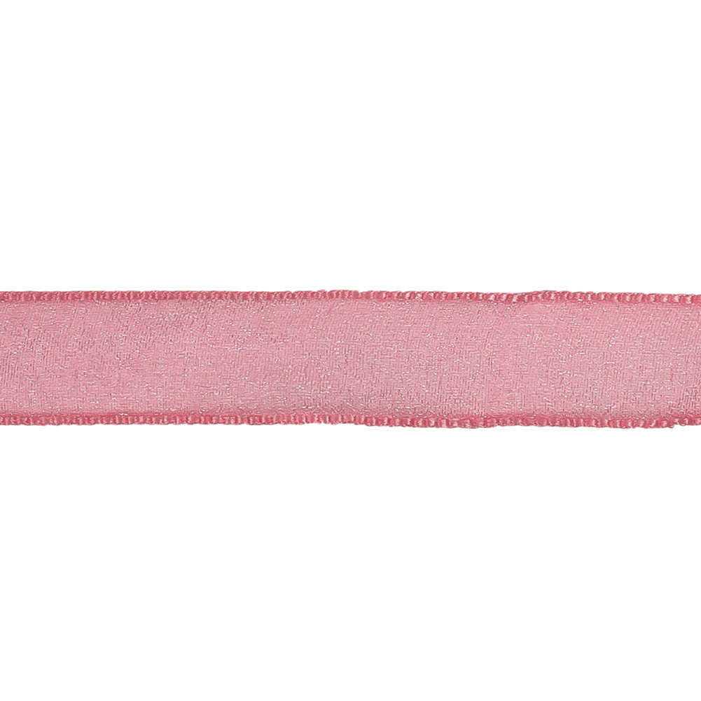 Hot Pink Shimmering Organza Ribbon with Woven Edges - 0.75"