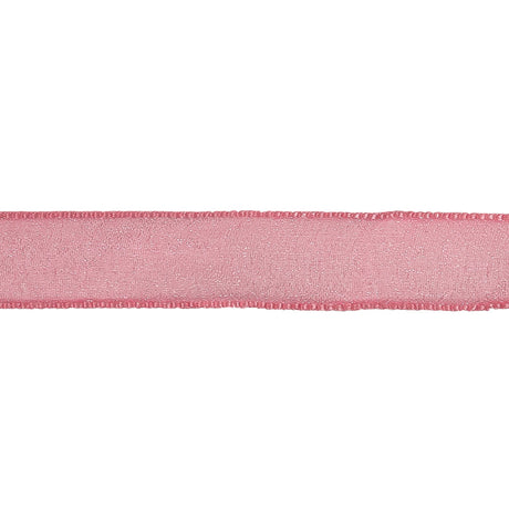 Hot Pink Shimmering Organza Ribbon with Woven Edges - 0.75"