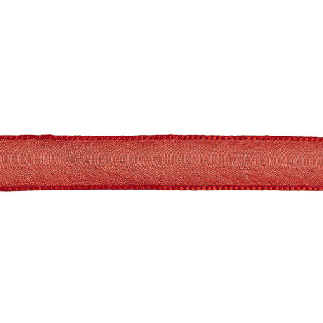 Red Shimmering Organza Ribbon with Woven Edges - 0.75"