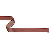 Wine Shimmering Organza Ribbon with Woven Edges - 0.75"