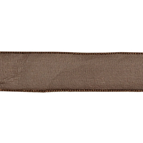 Brown Shimmering Organza Ribbon with Woven Edges - 1.125"