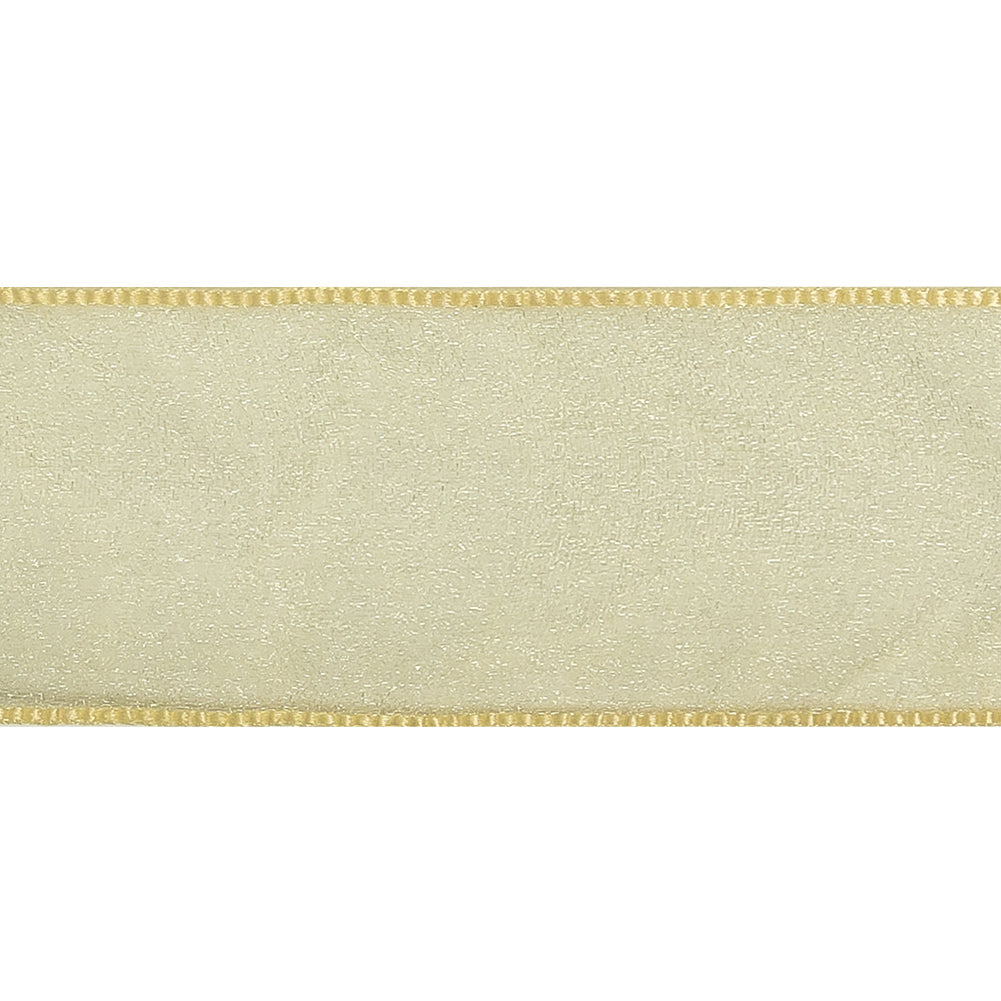 Mellow Yellow Shimmering Organza Ribbon with Woven Edges - 1.5"
