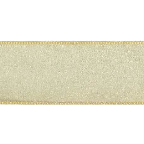 Mellow Yellow Shimmering Organza Ribbon with Woven Edges - 1.5"