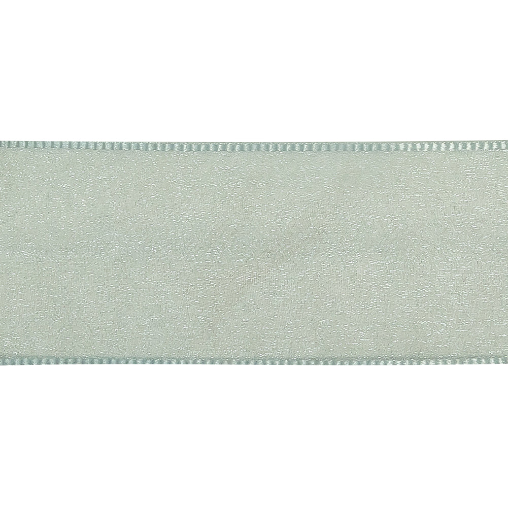 Pale Blue Shimmering Organza Ribbon with Woven Edges - 1.5"
