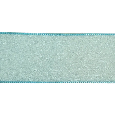 Sky Blue Shimmering Organza Ribbon with Woven Edges - 1.5"