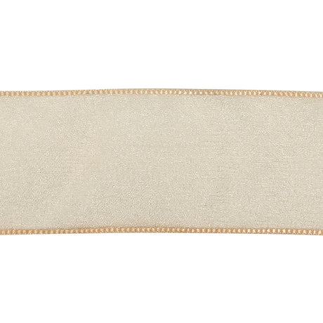 Peach Shimmering Organza Ribbon with Woven Edges - 1.5"