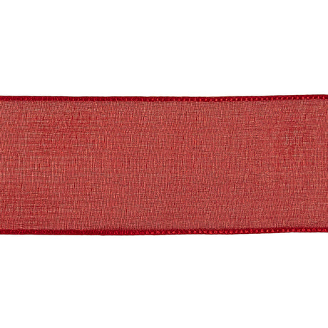 Red Shimmering Organza Ribbon with Woven Edges - 1.5"