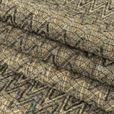 Gray, Beige and Oatmeal Zig Zag Cotton and Polyester Novelty Woven