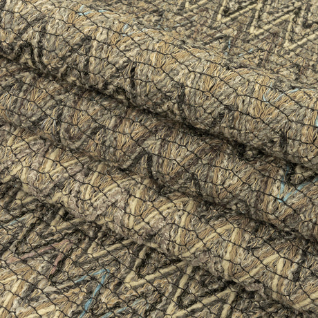 Gray, Beige and Oatmeal Zig Zag Cotton and Polyester Novelty Woven
