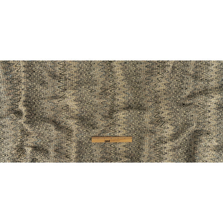 Gray, Beige and Oatmeal Zig Zag Cotton and Polyester Novelty Woven