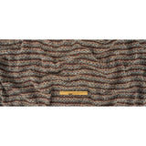 Red, Coral and Gray Striped Boucle Wool Knit with Clear Baby Sequins
