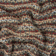 Red, Coral and Gray Striped Boucle Wool Knit with Clear Baby Sequins