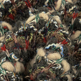 Mushroom, Phantom and Red Textural Stripes Chunky Wool Knit