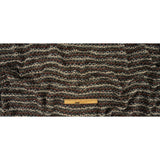 Mushroom, Phantom and Red Textural Stripes Chunky Wool Knit
