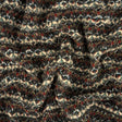 Mushroom, Phantom and Red Textural Stripes Chunky Wool Knit