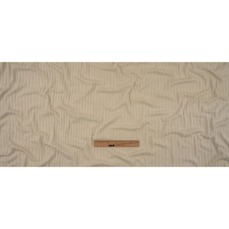 Italian White and Silver Metallic Stretch Rayon 5x3 Rib Knit