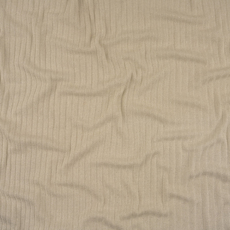 Italian White and Silver Metallic Stretch Rayon 5x3 Rib Knit