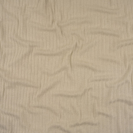 Italian White and Silver Metallic Stretch Rayon 5x3 Rib Knit