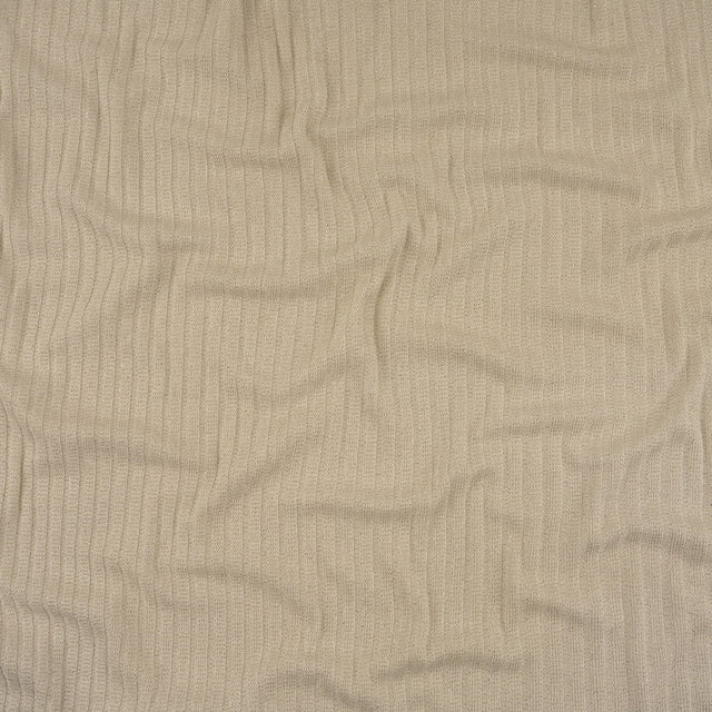 Italian White and Silver Metallic Stretch Rayon 5x3 Rib Knit